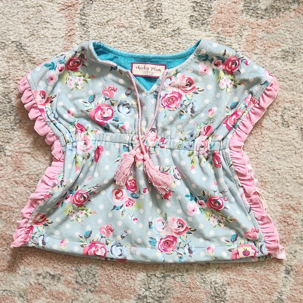 Cheeky Plum Floral Swim Cover-Up - Pink And Blue